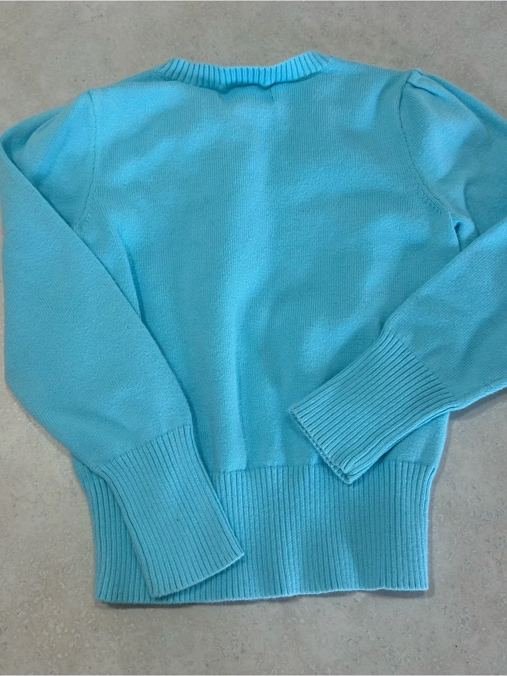 Ralph Lauren Kids Aqua V-Neck Sweater with Pink Pony